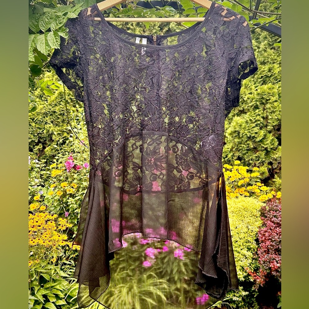 “Studio Y” Black Lace/Sheer Chemise